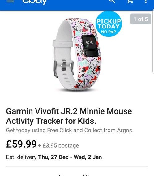 argos garmin vivofit jr 2